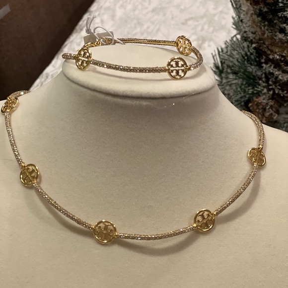 Tory Burch Miller Station Pave Necklace and bracelet